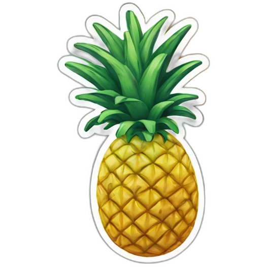 Turn with pineapple sticker on street emoji