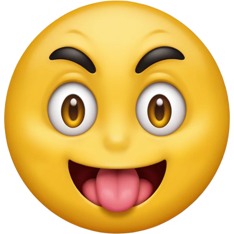 classic yellow emoji face with crazy eyes and tongue sticking out wildly emoji