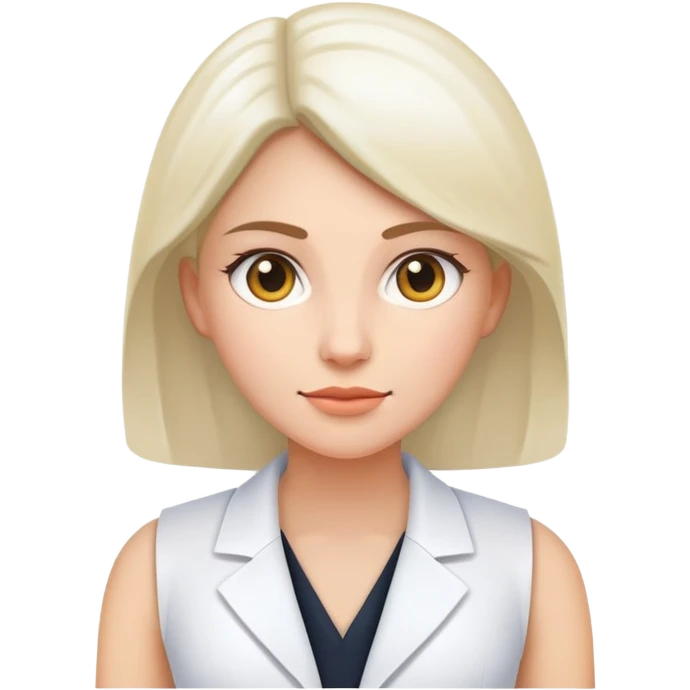 women's white vest with exactly 3 white buttons, formal, simple clean design emoji