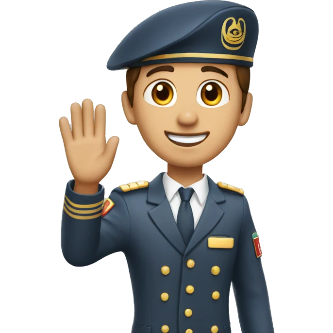 Emirates guy Cabin Crew waving his hand emoji