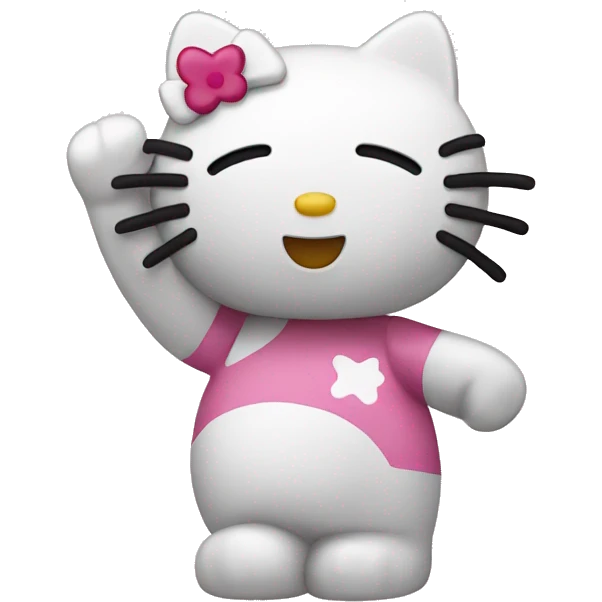 Hello kitty waving  emoji