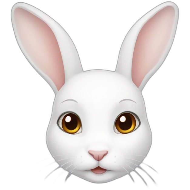White female rabbit brown eyes emoji
