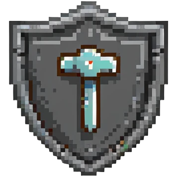 Moderator shield with ban hammer, admin logo emoji