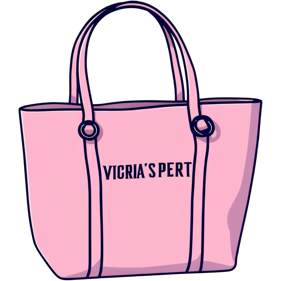 Victoria's Secret tote bag with logo in pink color emoji