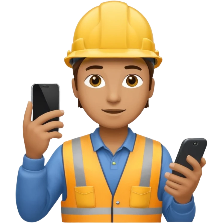 construction worker on his phone emoji