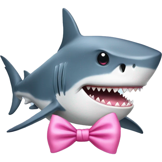 shark with pink bow on head emoji