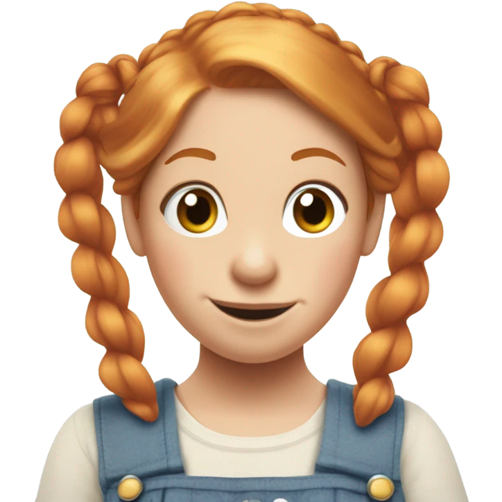 Pippi Longstocking with side hair sticking out strawberry blond emoji