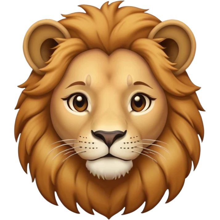 neutral headshot of a confident female lion emoji
