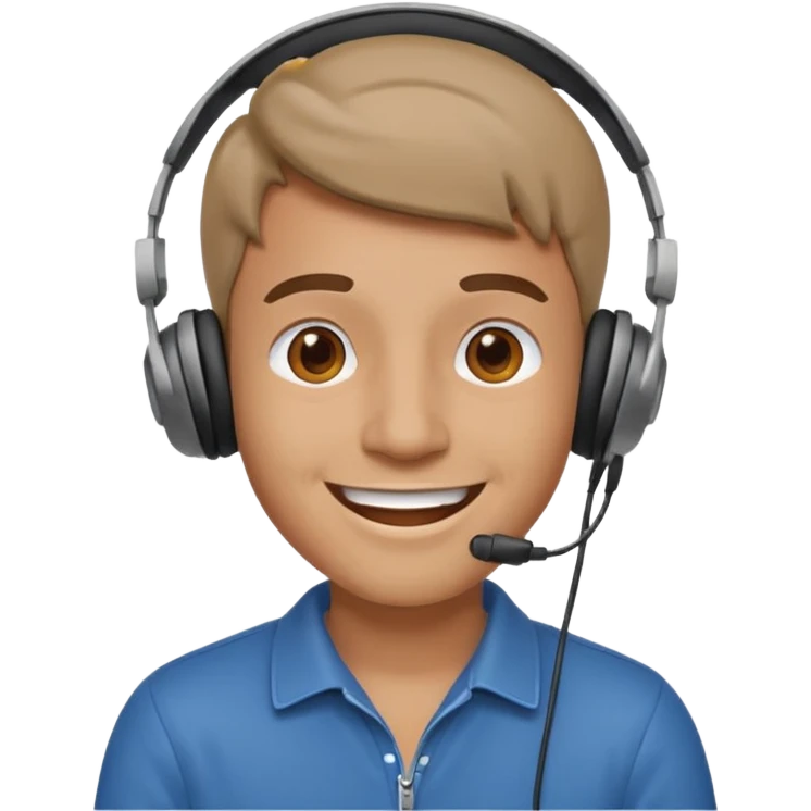 happy guy listening to music on a headset emoji