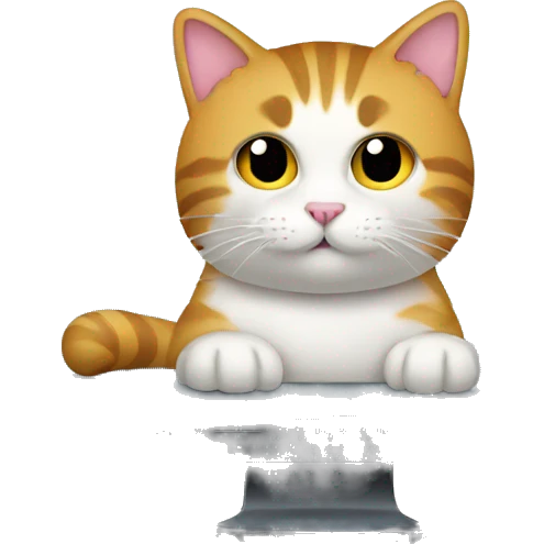 Computer with a cat emoji