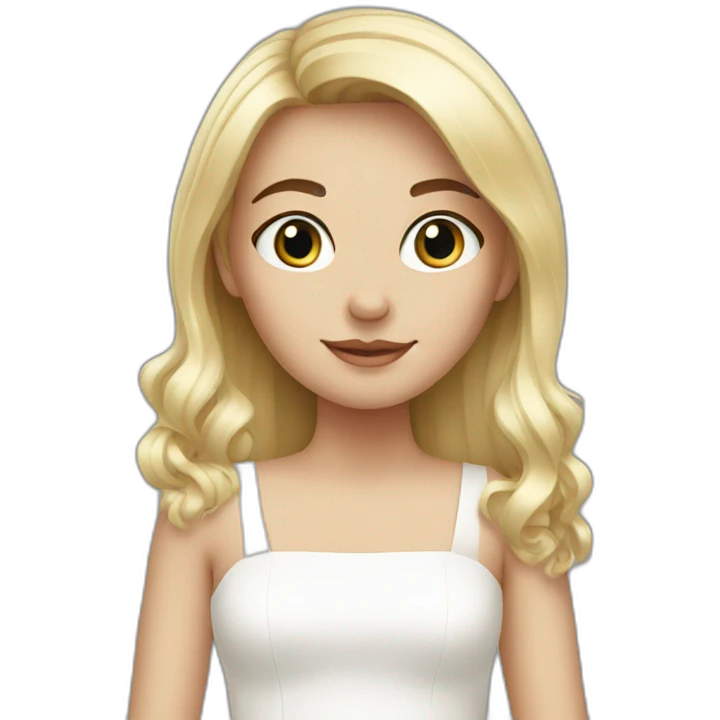 Girl, Blonde Hair , White Dress emoji