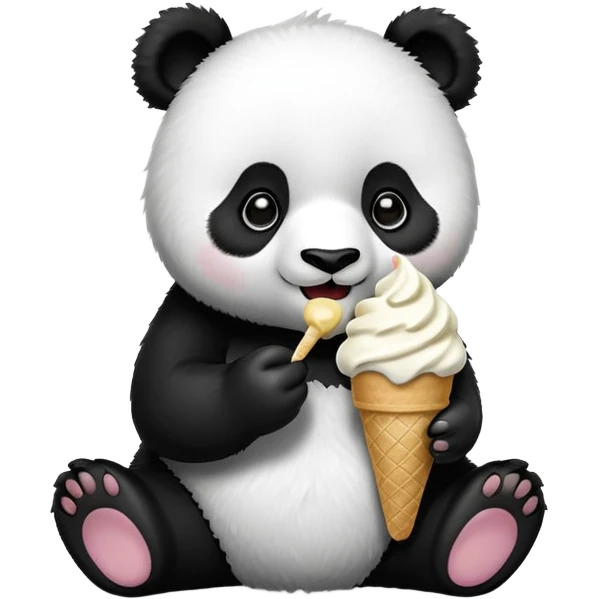 Panda eating ice cream emoji