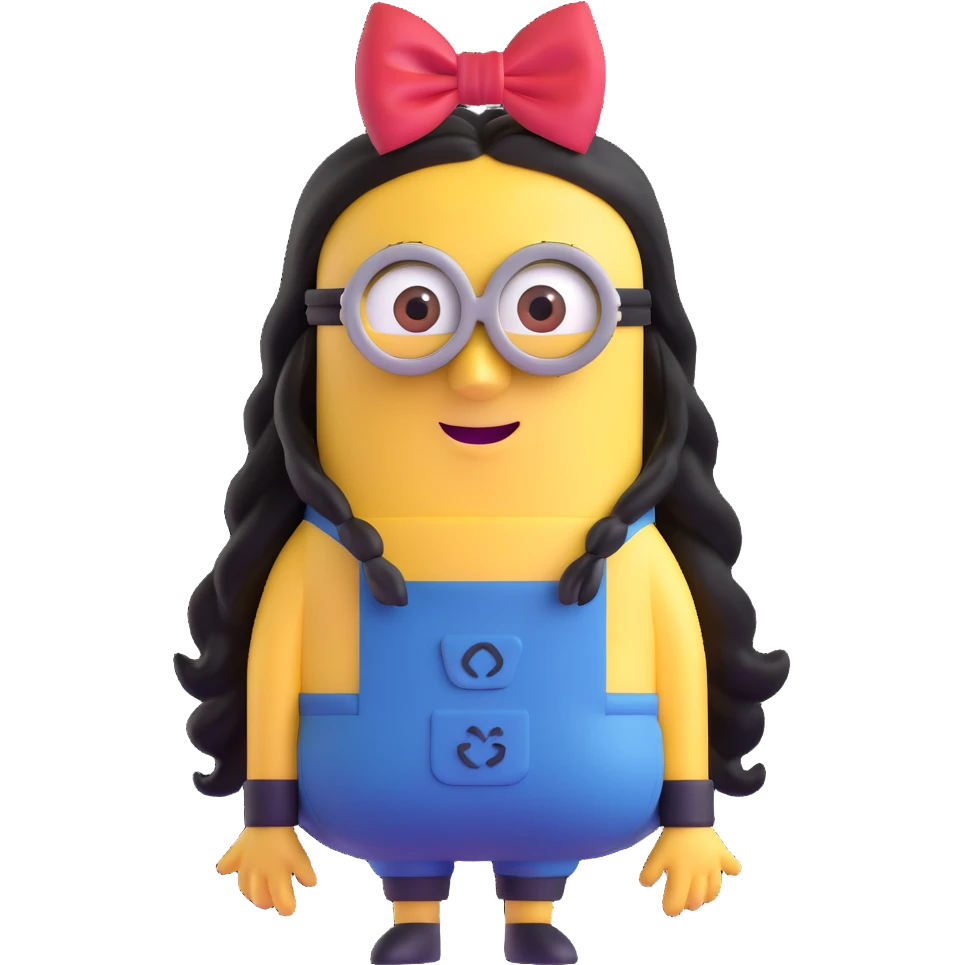 female minion with long hair and bow emoji