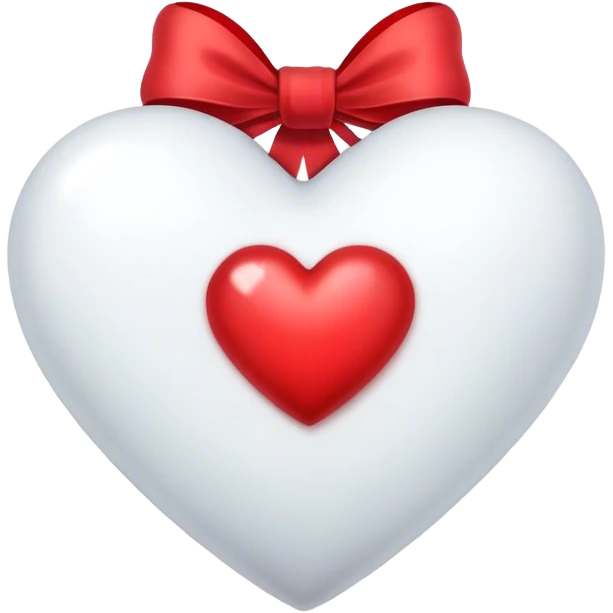 White heart with red bow emoji
