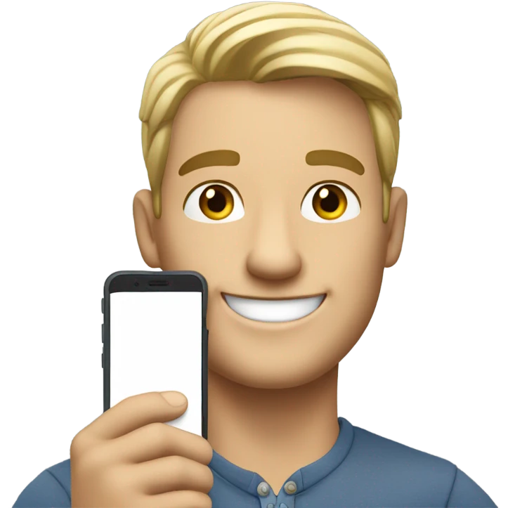 White guy taking selfie emoji