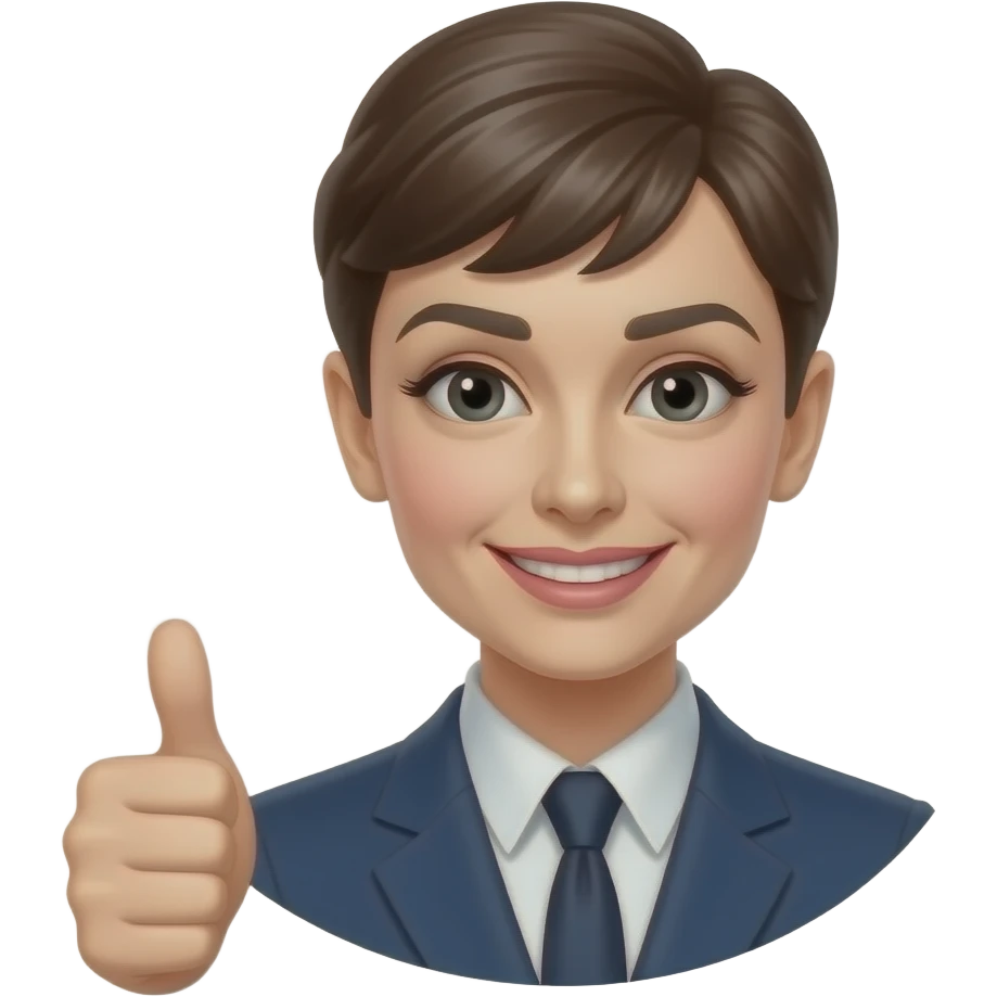 Audrey Hepburn smiling and giving the thumbs up emoji