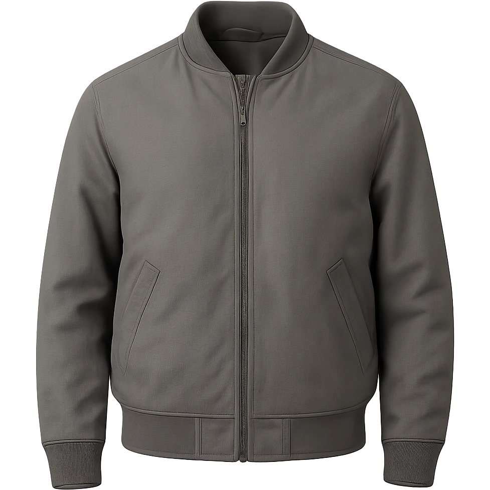 realistic grey jacket, color #8a8b8a, no background emoji