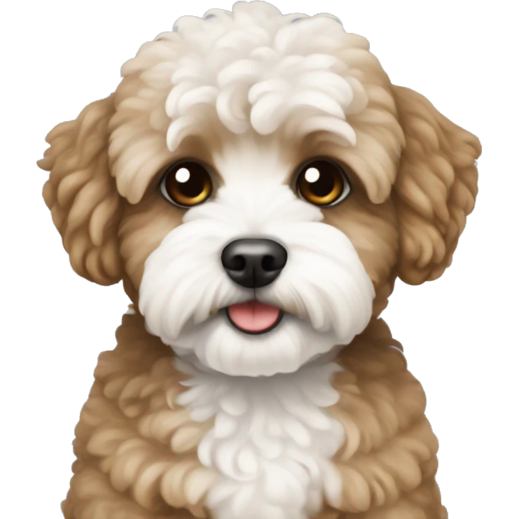 Maltipoo brown with white chest emoji