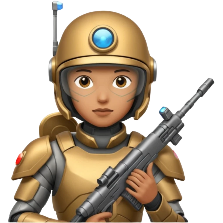 space warrior with rifle emoji