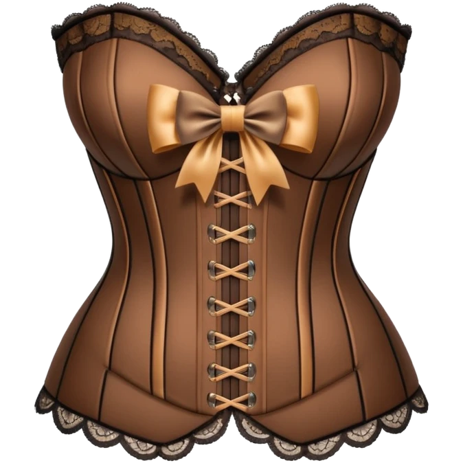 brown corset with bow emoji