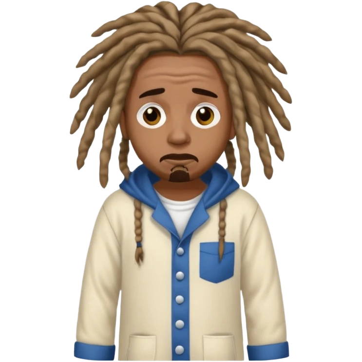 scared rapper with dreadlocks and pyjamas emoji
