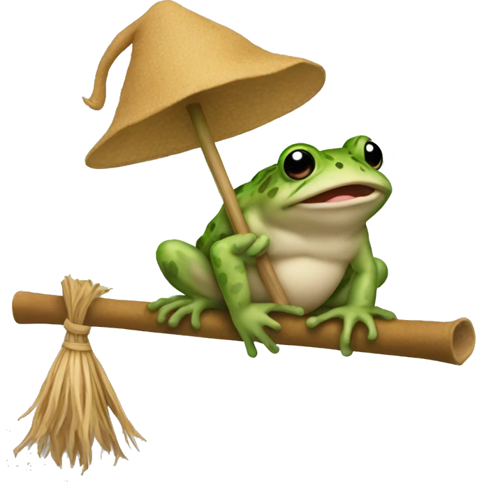 Toad on a broom emoji