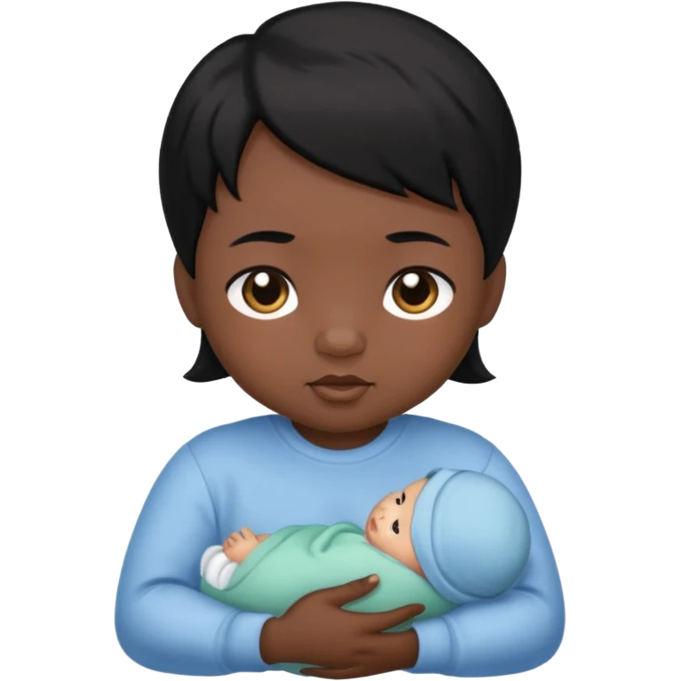 Baby black hair emoji