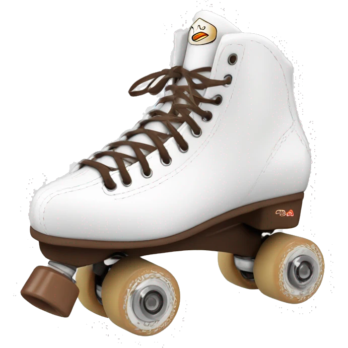One White artistic rollerskate from edea flamenco with brown toestop emoji