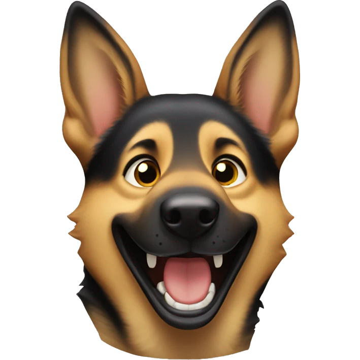 German shepherd laughing hysterically  emoji