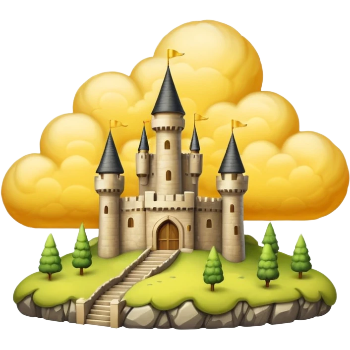 cloud yellow castle emoji