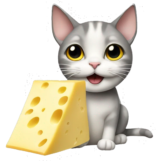 cat eat cheese with banana emoji