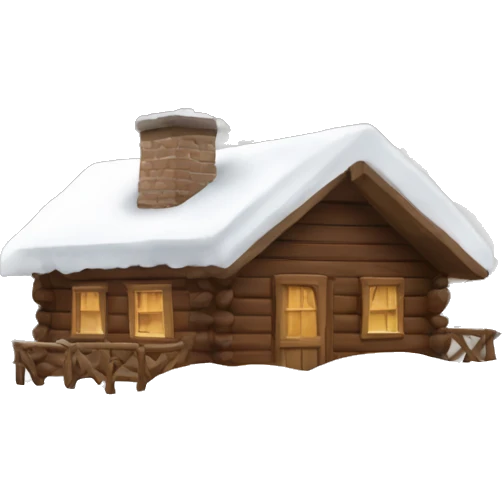 Snowy brown cabin emoji