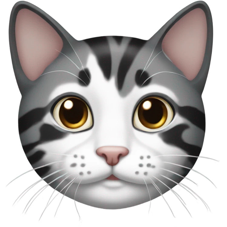 Black and white tabby cat emoji