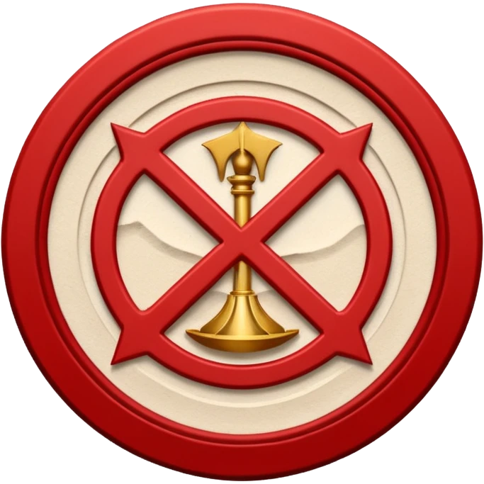 Create a circular casting sigil based off of the wizard101 balance school using base color off white/sand and trim color red. A scale is the main focus here  emoji