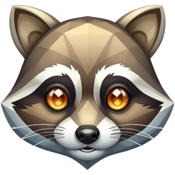 Diamond racoon face emoji