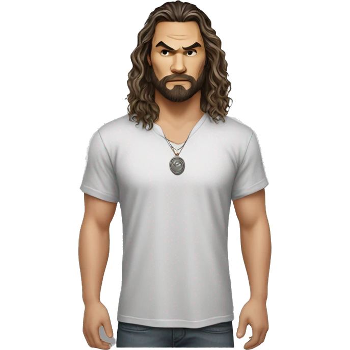 realistic jason momoa wearing tee emoji