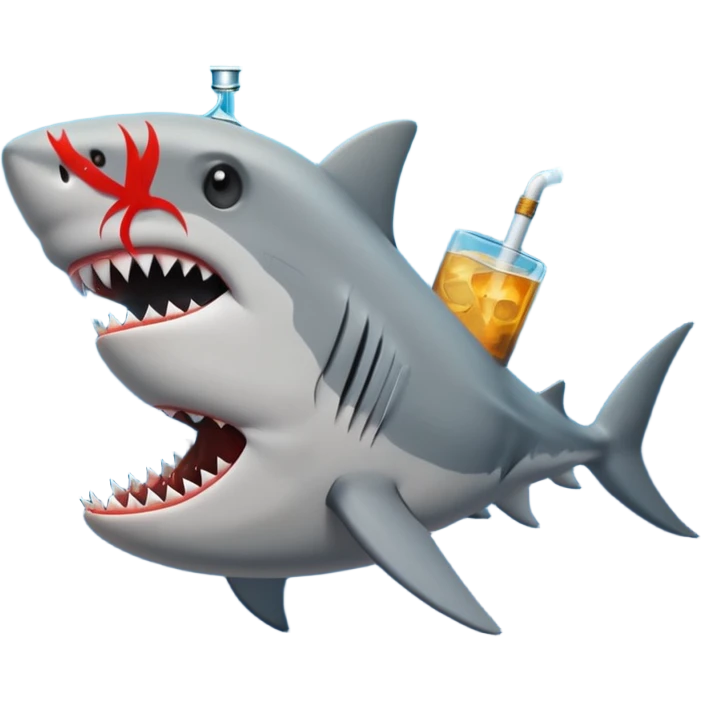 Shark smoking a reefer emoji