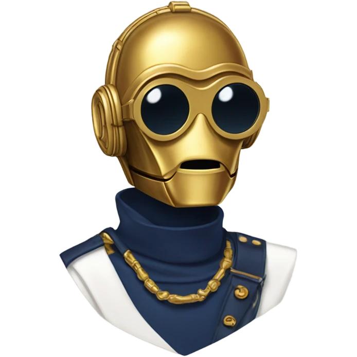 C-3PO wearing A pair of navy blue heart shaped sunglasses  emoji