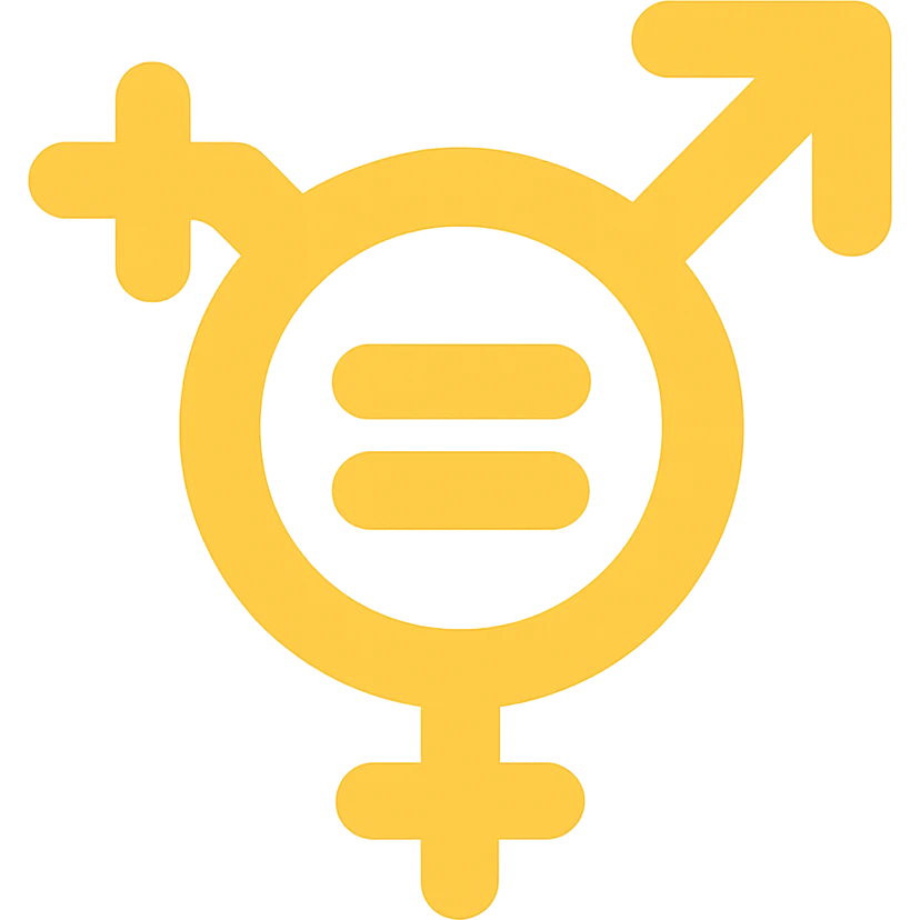nonbinary gender symbol, flat yellow, minimal emoji style, suitable for Discord role icon, color icon style emoji