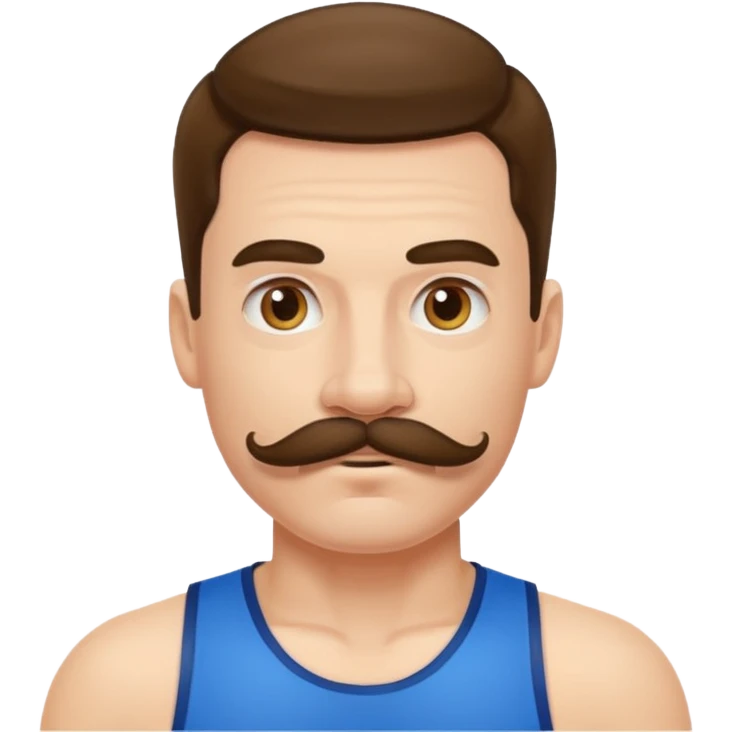 athlete with moustache emoji