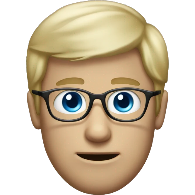 dirty blond hair man with blue eyes and eyeglasses emoji