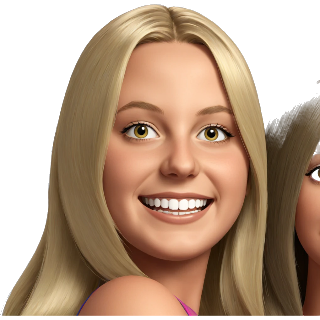 blonde girls smiling together emoji