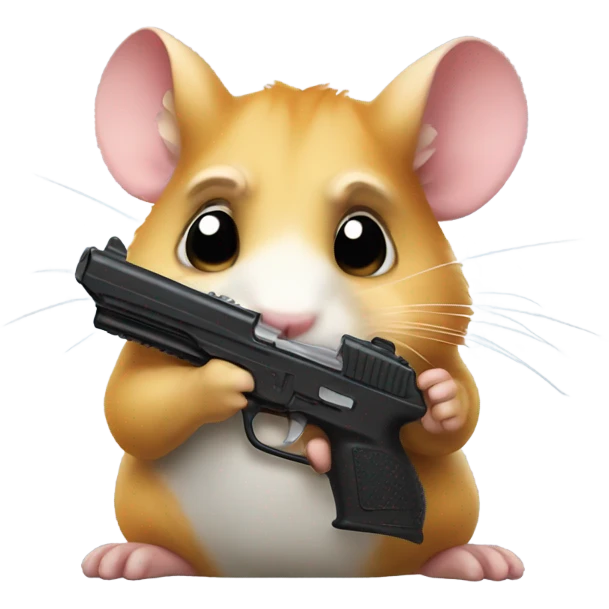 Hamster holding gun emoji