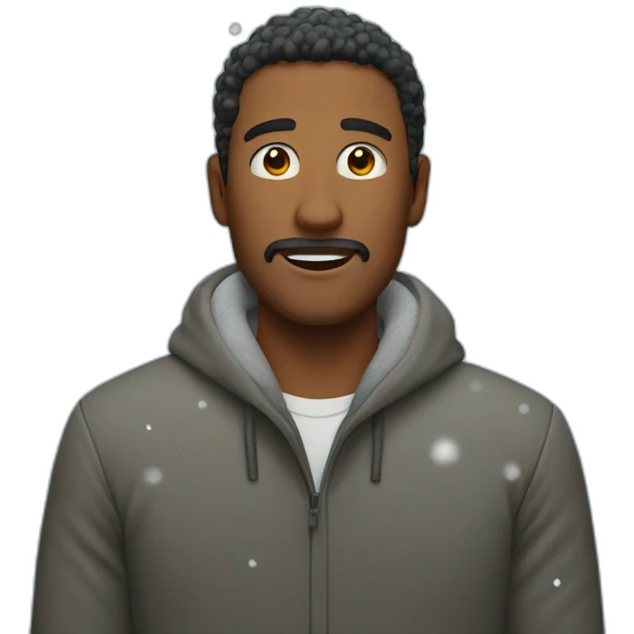 A man in snowfall  emoji