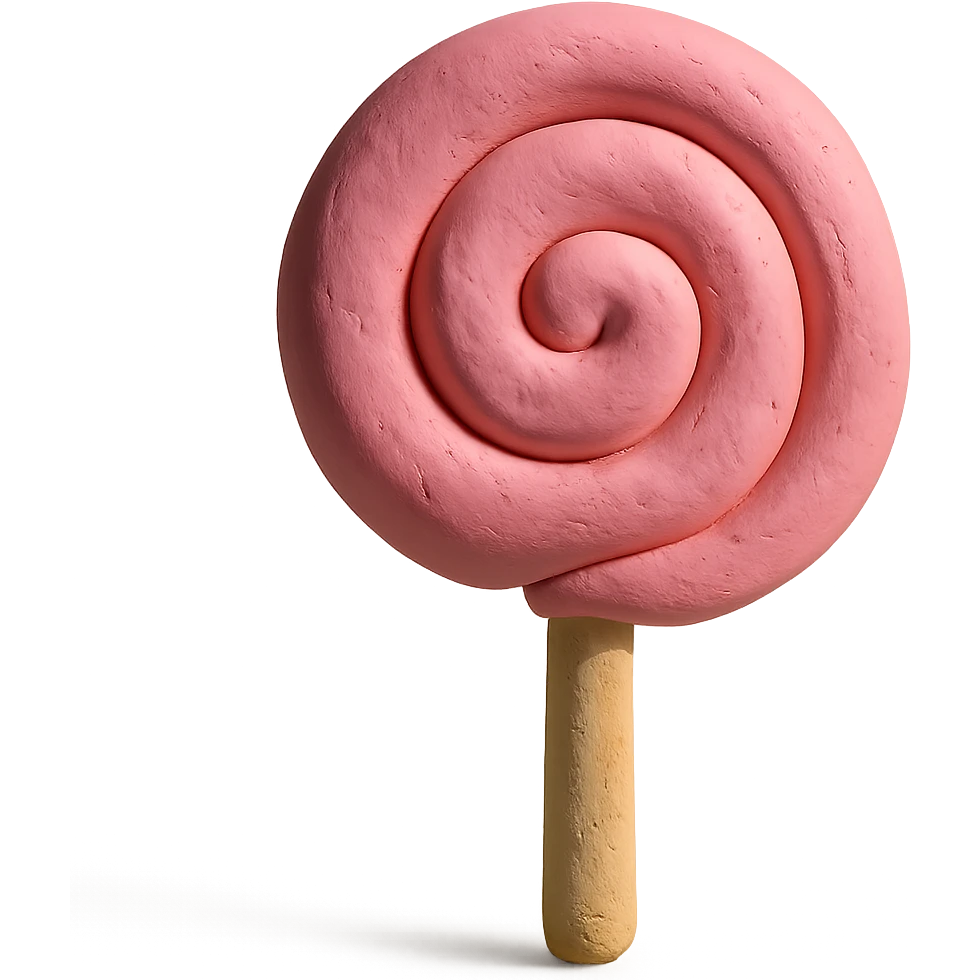 pink lollipop, claymation style emoji