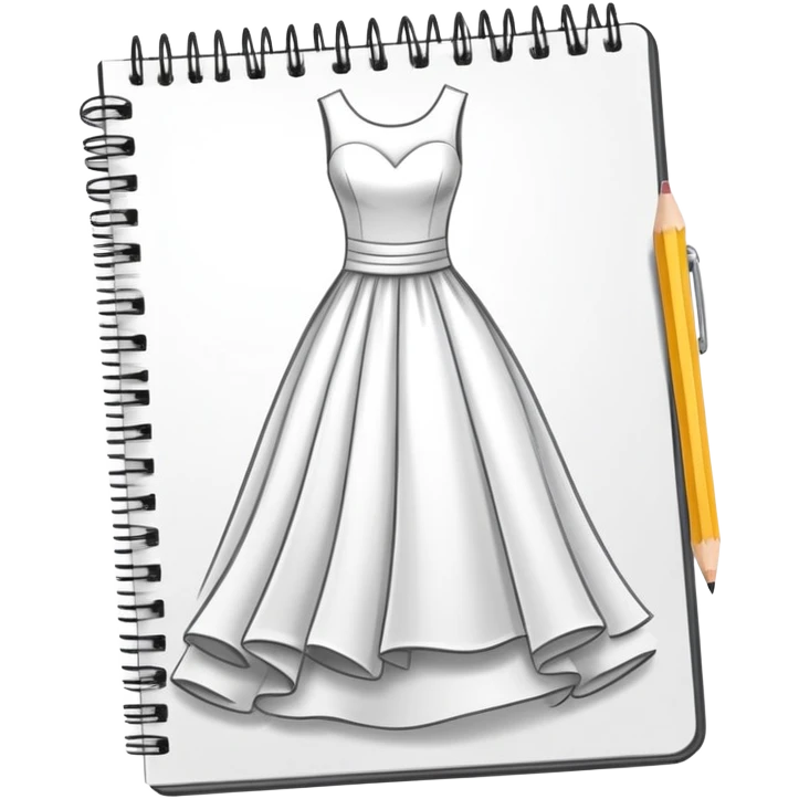 drawing of a dress on a notebook emoji