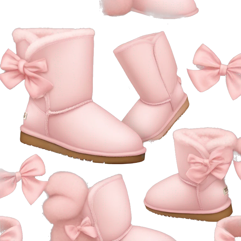 Blush pink Ugg boots with blush pink bows emoji