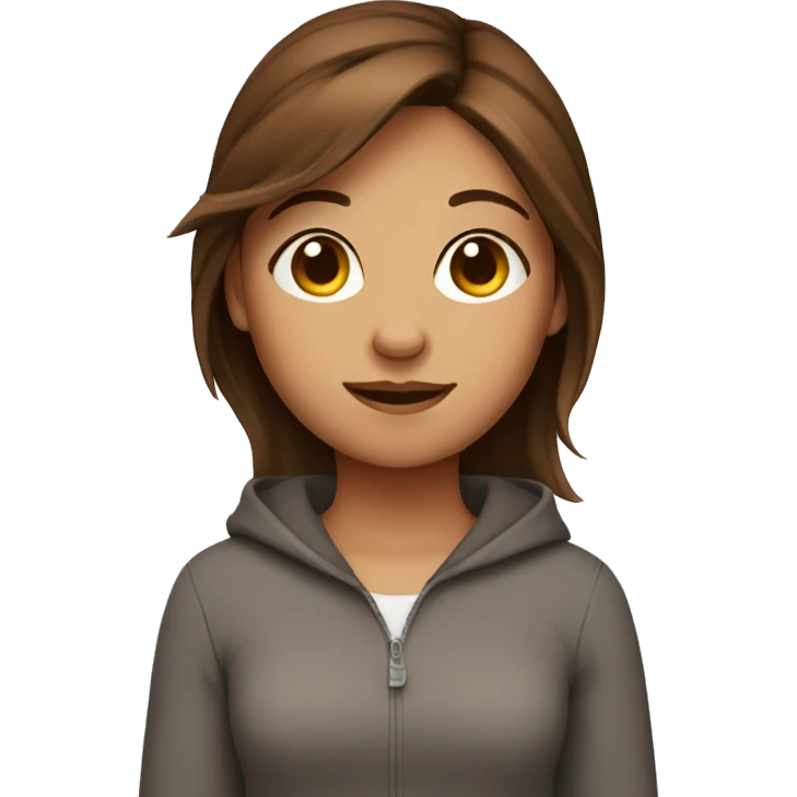 Comfy girl with brown hair emoji