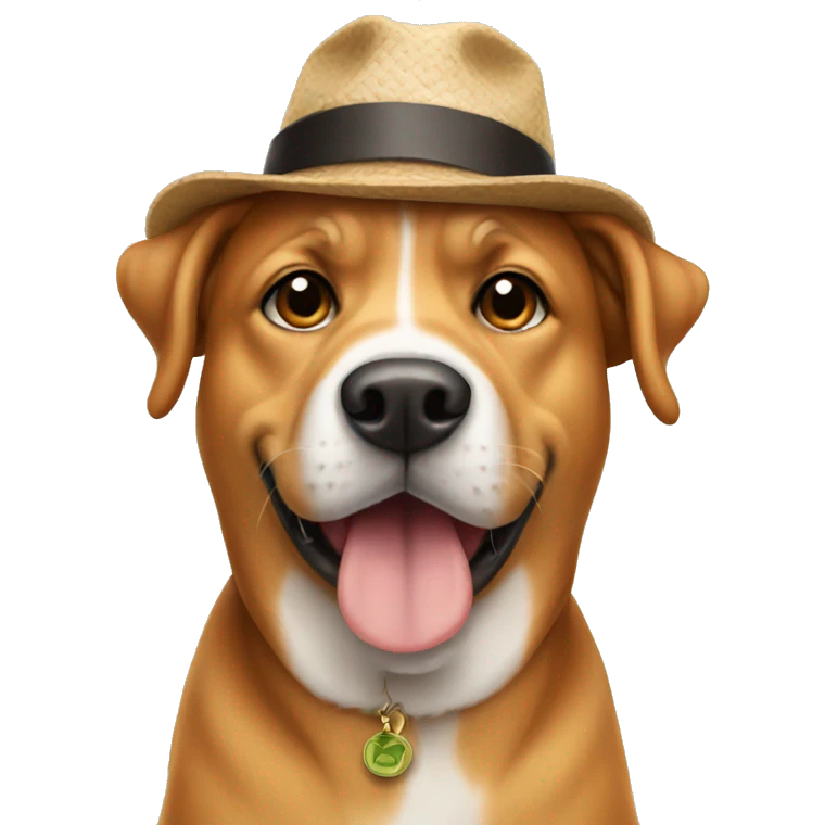 Dog wearing hat emoji