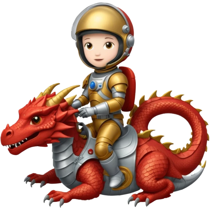 closed helmet astronaut riding dragon emoji